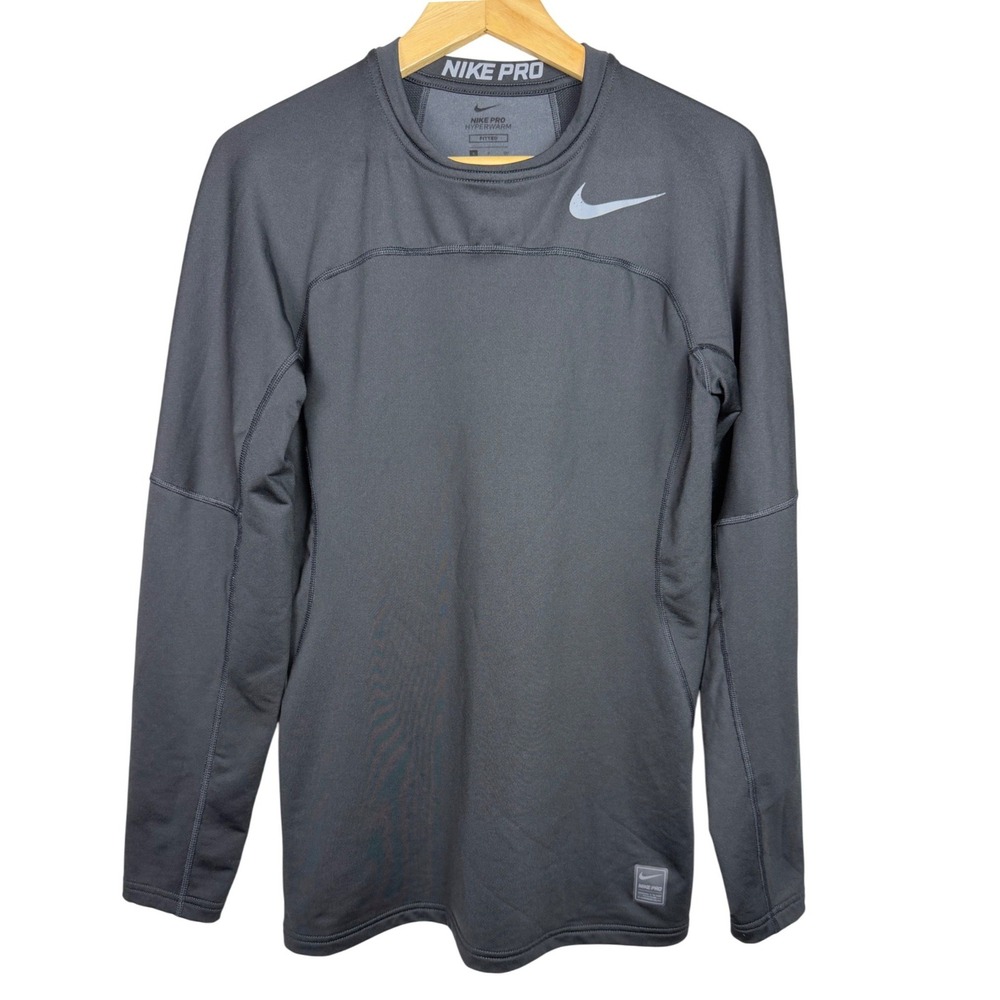 Nike Pro Hyperwarm Base Layer Men Small Black Long Sleeve‎ Fitted 838026-010